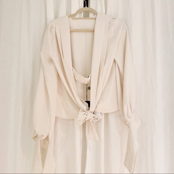 Nicholas Valentine Crepe Blouse in Ivory - Picture 7 of 10